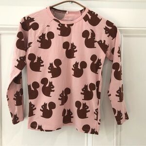Mini Rodini Pink Squirrel Print Top 128/134